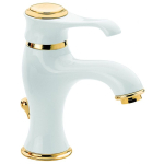 Смеситель для раковины Emmevi Tiffany 6003BO белый золото