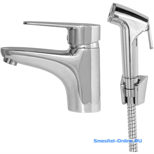 Фото Смеситель для раковины Orange Otto M22-022cr с гигиеническим душем, хром