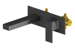 Смеситель для раковины настенный Timo Selene 2071/03SM черный black с внутренней частью