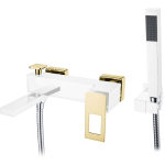 Смеситель для ванны Boheme Q 143-CRG хром, золото