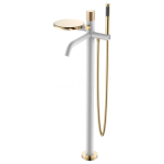 Смеситель для ванны Boheme Stick 129-WG.2 белый, золото