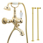 Смеситель для ванны напольный  Boheme Imperiale Ripresa Золото+Swarovski 323