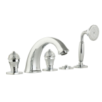 Смеситель на борт ванны Migliore Korona 27308 хром, ручки crystal