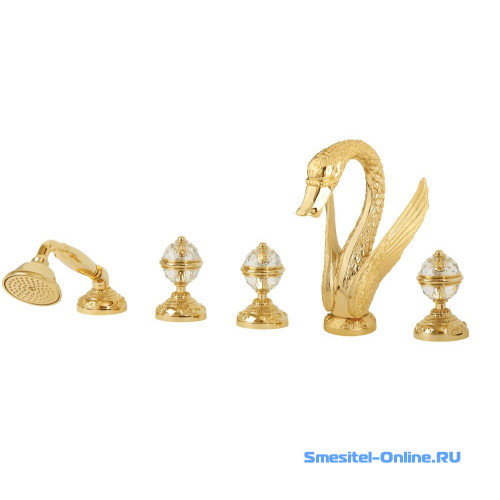 Фото Смеситель на борт ванны Migliore Luxor 24243 золото новый арт. 24243