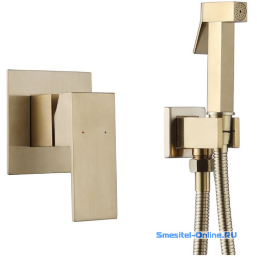 Фото Смеситель с гигиеническим душем Abber Daheim AF8225G золотой матовый