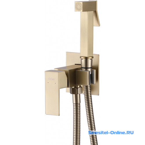 Фото Смеситель с гигиеническим душем Abber Daheim AF8226G золото матовое