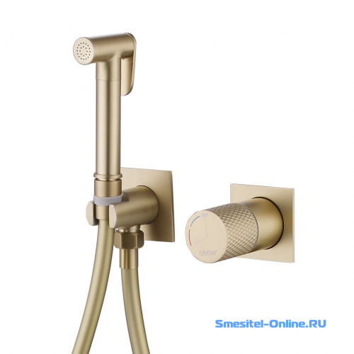 Фото Смеситель с гигиеническим душем Abber Rund AF8725G золото матовое