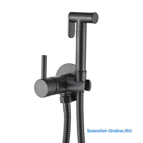 Фото Смеситель с гигиеническим душем AQG 34TAU0010520 черный матовый