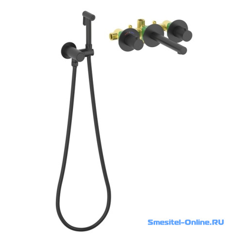 Фото Смеситель с гигиеническим душем Timo Saona 2383/03SM черный