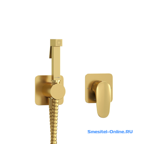 Фото Смеситель с гигиеническим душем Wasserkraft A3651.285.237.213 матовое золото