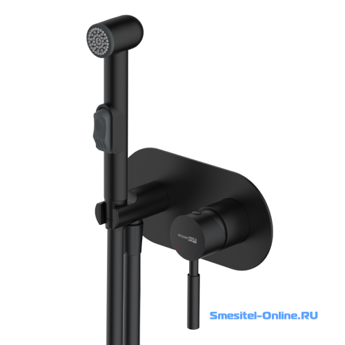 Фото Смеситель с гигиеническим душем Wasserkraft Gollach 3338 черный матовый