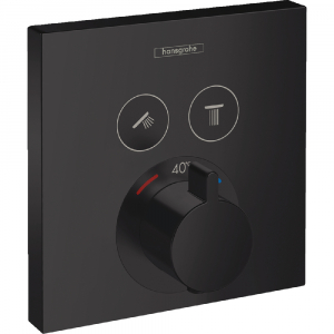 Термостат для 2х потребителей (внешняя монтажная часть) Hansgrohe ShowerSelect 15763670 черный