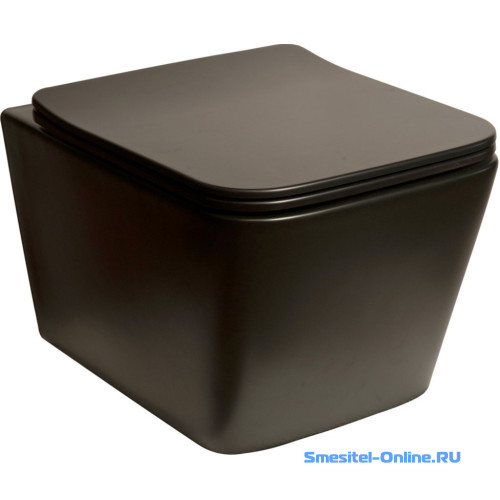 Фото Унитаз подвесной безободковый SantiLine SL-5004MB черный (комплект)