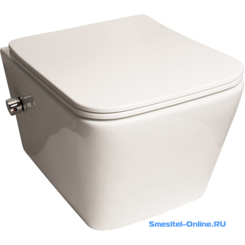 Фото Унитаз подвесной безободковый SantiLine SL-5004SM-BD белый с функцией биде (комплект)