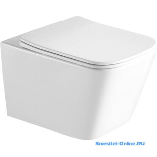 Фото Унитаз подвесной безободковый SantiLine SL-5007 белый (комплект)
