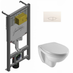  Унитаз подвесной с инсталляцией Jacob Delafon Patio E29025-NF+E29026-01R+EDV102-00+E70021-00 