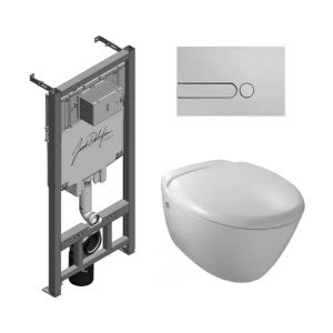  Унитаз подвесной с инсталляцией Jacob Delafon Presquile E29025-NF+E4326-CP+E4440-00 