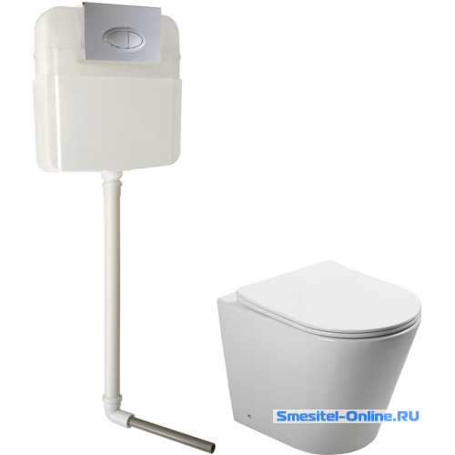 Фото Унитаз со смывным бачком и клавишей смыва SantiLine SL-5020 + SL-02 (комплект)