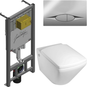  Унитаз подвесной с инсталляцией Jacob Delafon Escale E29025-NF+E29027-CP+E1306-00 