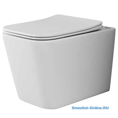 Фото  Унитаз безободковый с микролифтом Ceramica Nova Cubic CN1806 (комплект)