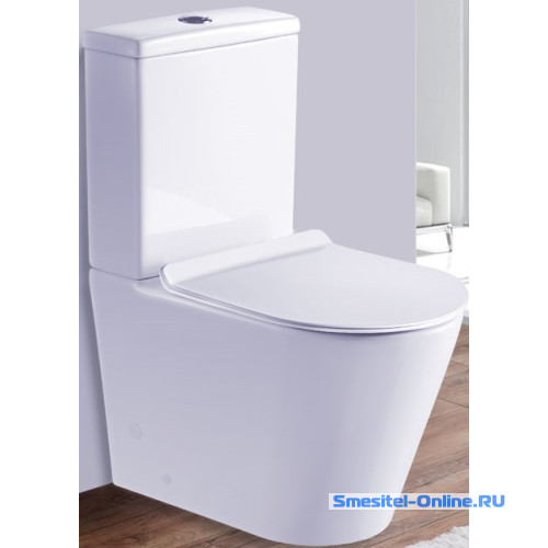 Фото Унитаз напольный Esbano Alagon-C White безободковый белый (комплект) ESUNALAGCW