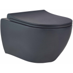 Унитаз подвесной beWash Bogen 88303280 антрацит матовый, безободковый (комплект)