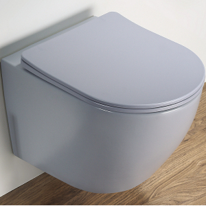 Унитаз подвесной Ceramalux 2197MHL голубой, с сиденьем микролифт