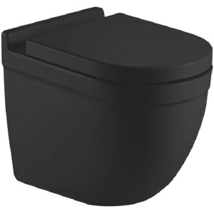 Унитаз подвесной Ceramalux 2198MB черный матовый, с сиденьем микролифт