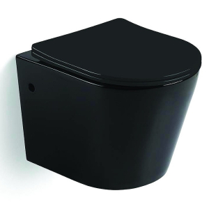 Унитаз подвесной Ceramalux B2330B черный, с сиденьем микролифт