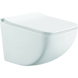 Унитаз подвесной Ceramalux K255 белый, с сиденьем микролифт