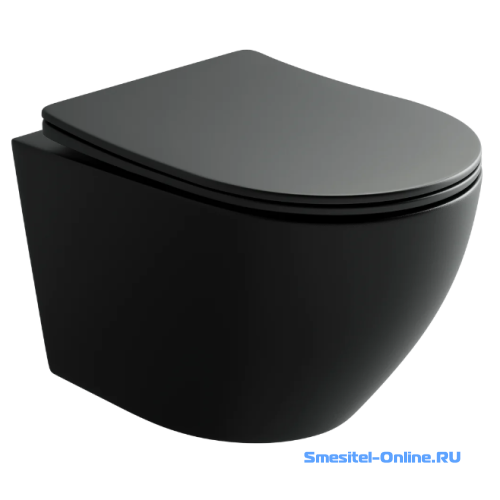 Фото Унитаз подвесной Ceramica Nova Uno Rimless CN11001MB черный матовый (сиденье в комплекте)