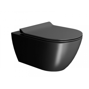 Унитаз подвесной безободковый  GSI Pura 881526 черный матовый  (крышка дополнительно)