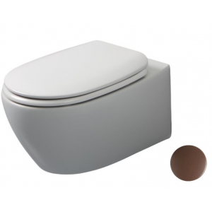 Унитаз подвесной White Ceramic Basic W0203CF кофейный матовый крышка дополнительно