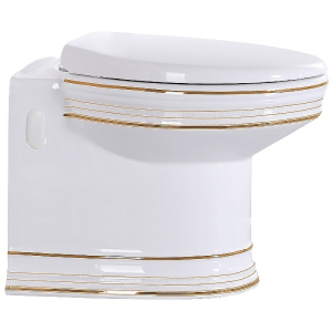 Унитаз приставной Ceramalux Luxe Classic 4291 белый, золото, с сиденьем микролифт Унитаз приставной Ceramalux Luxe Classic 4291 белый, золото, с сиденьем микролифт