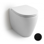 Унитаз приставной White Ceramic Basic W020105 черный матовый крышка дополнительно
