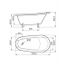 Ванна свободностоящая 168x80 см Фэма Салерно-2 с площадкой для смесителя  на белых ножках 