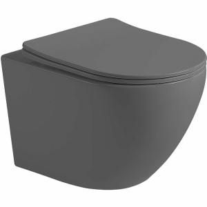 Унитаз подвесной Vincea Globo VT1-14SMA антрацит матовый, с сиденьем микролифт Унитаз подвесной Vincea Globo VT1-14SMA антрацит матовый, с сиденьем микролифт