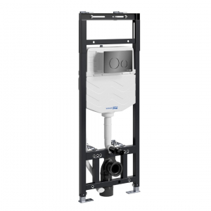 Инсталляция для унитаза Wasserkraft Alme 15TLT.010.ME.PB02 с клавишей смыва (черный глянец)