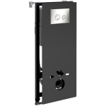 Инсталляция для унитаза Wasserkraft Abens 20TLT.010.ME.BL.BN01 черное стекло, с клавишей смыва (никель)