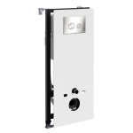 Инсталляция для унитаза Wasserkraft Abens 20TLT.010.ME.WH.BN01 белое стекло, с клавишей смыва (никель)