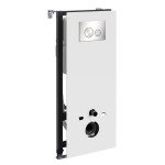 Инсталляция для унитаза Wasserkraft Abens 20TLT.010.ME.WH.BN02 белое стекло, с клавишей смыва (никель)