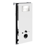 Инсталляция для унитаза Wasserkraft Abens 20TLT.010.ME.WH.BN03 белое стекло, с клавишей смыва (никель)