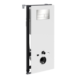 Инсталляция для унитаза Wasserkraft Abens 20TLT.010.ME.WH.BN04 белое стекло, с клавишей смыва (никель)