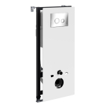 Инсталляция для унитаза Wasserkraft Abens 20TLT.010.ME.WH.CH01 белое стекло, с клавишей смыва (хром)