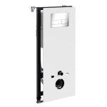 Инсталляция для унитаза Wasserkraft Abens 20TLT.010.ME.WH.CH04 белое стекло, с клавишей смыва (хром)