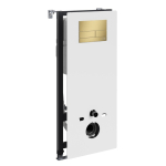 Инсталляция для унитаза Wasserkraft Abens 20TLT.010.ME.WH.MG04 белое стекло, с клавишей смыва (золото матовое)