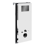 Инсталляция для унитаза Wasserkraft Abens 20TLT.010.ME.WH.PB04 белое стекло, с клавишей смыва (черная глянцевая)