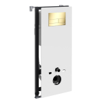 Инсталляция для унитаза Wasserkraft Abens 20TLT.010.ME.WH.PG04 белое стекло, с клавишей смыва (золото)