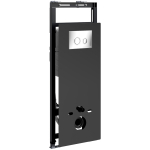 Инсталляция для унитаза Wasserkraft Salm 27TLT.010.ME.BL.CH01 черное стекло, с клавишей смыва (хром)