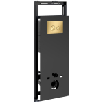 Инсталляция для унитаза Wasserkraft Salm 27TLT.010.ME.BL.MG01 черное стекло, с клавишей смыва (золото матовое)